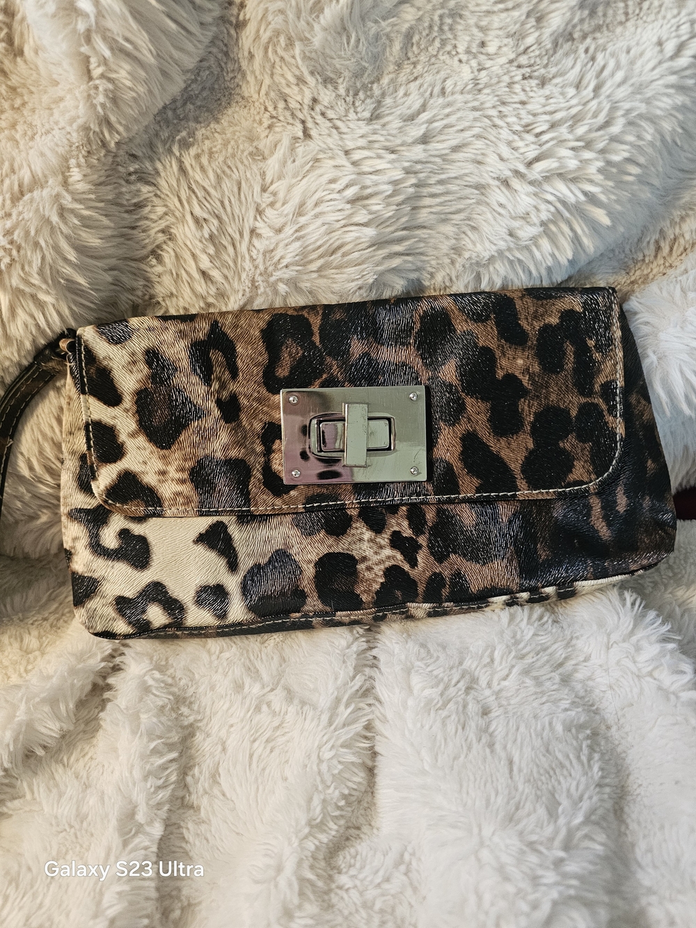 Leopard Print Clutch Wristlet - Brown/Black